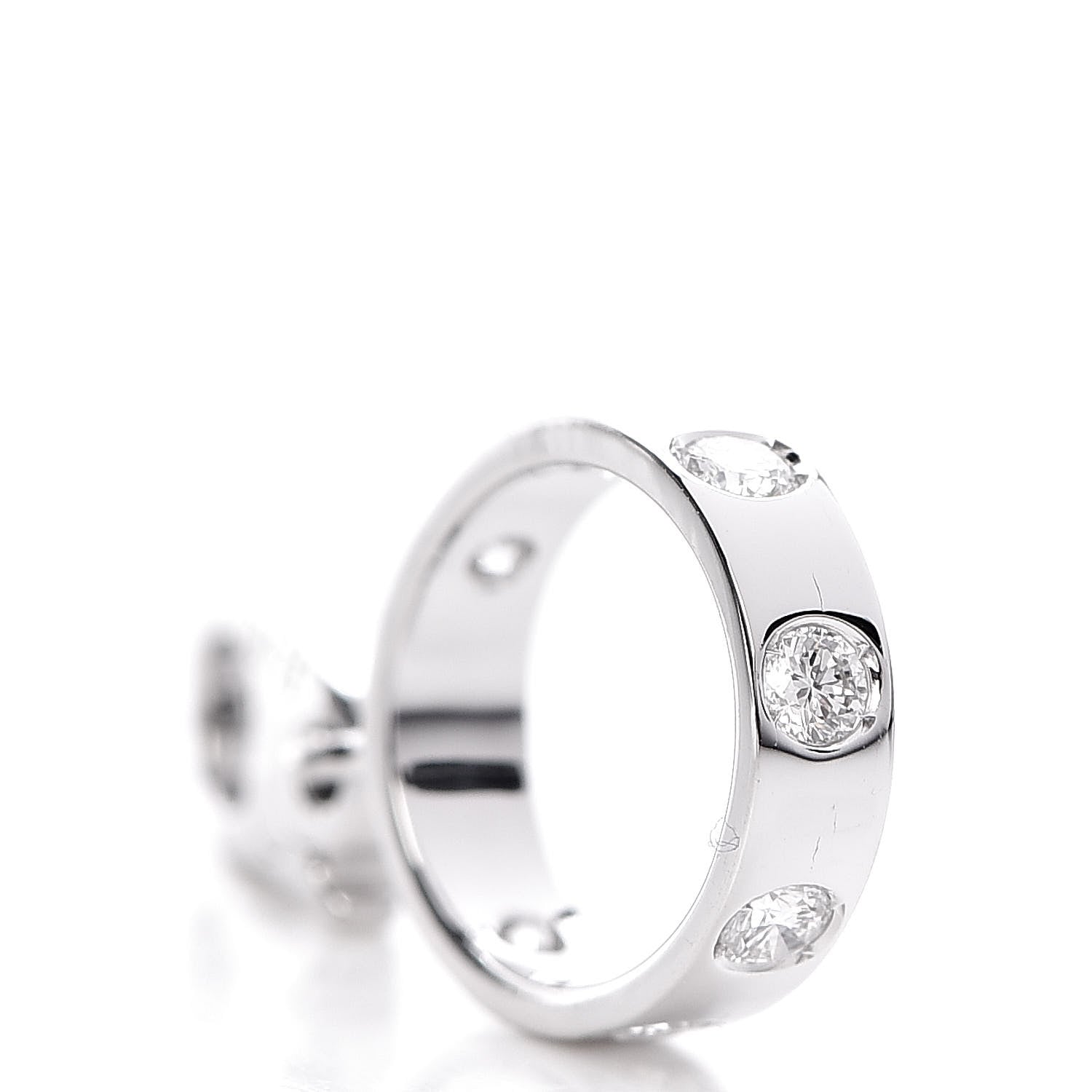 Cartier 18K White Gold Diamond LOVE Ring Charm 5 of 6