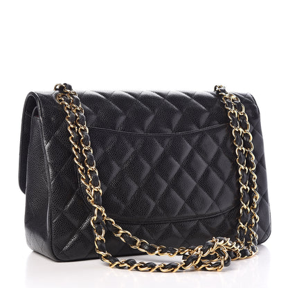 Chanel Caviar Quilted Jumbo Double Flap Black 3 of 10