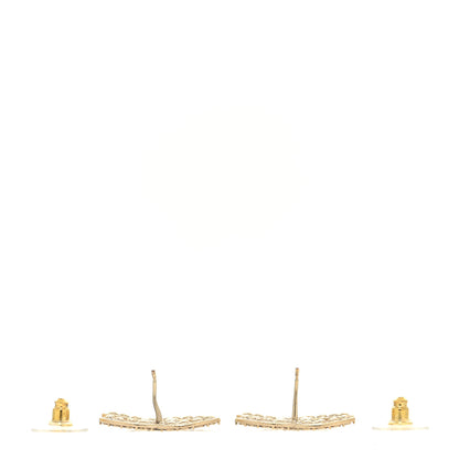 Chanel Crystal CC Earrings Gold 3 of 4