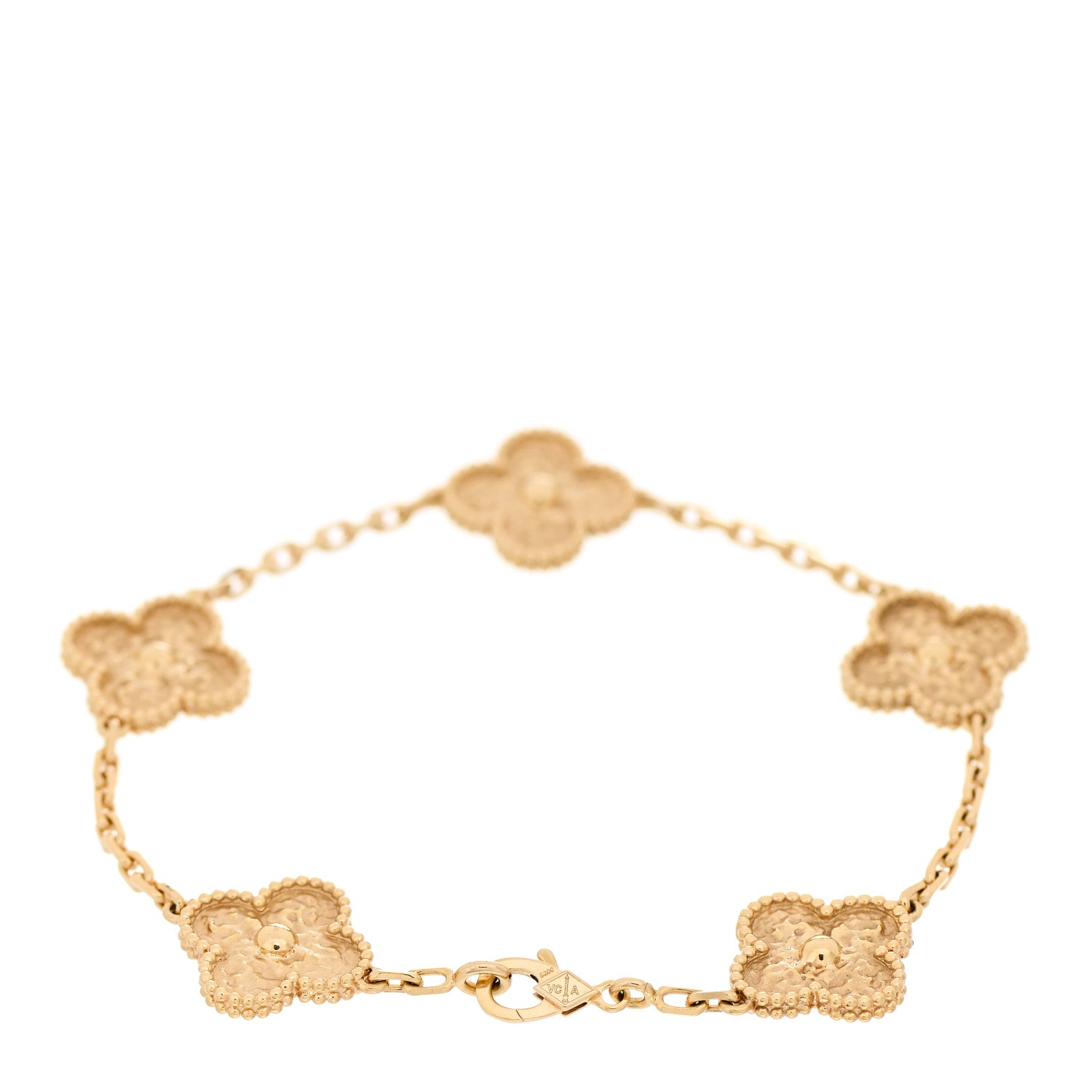 Van Cleef & Arpels 18K Yellow Gold 5 Motifs Vintage Alhambra Bracelet 2 of 4