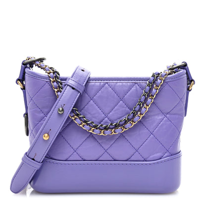 Chanel Aged Calfskin Quilted Small Gabrielle Hobo Purple 1 of 10