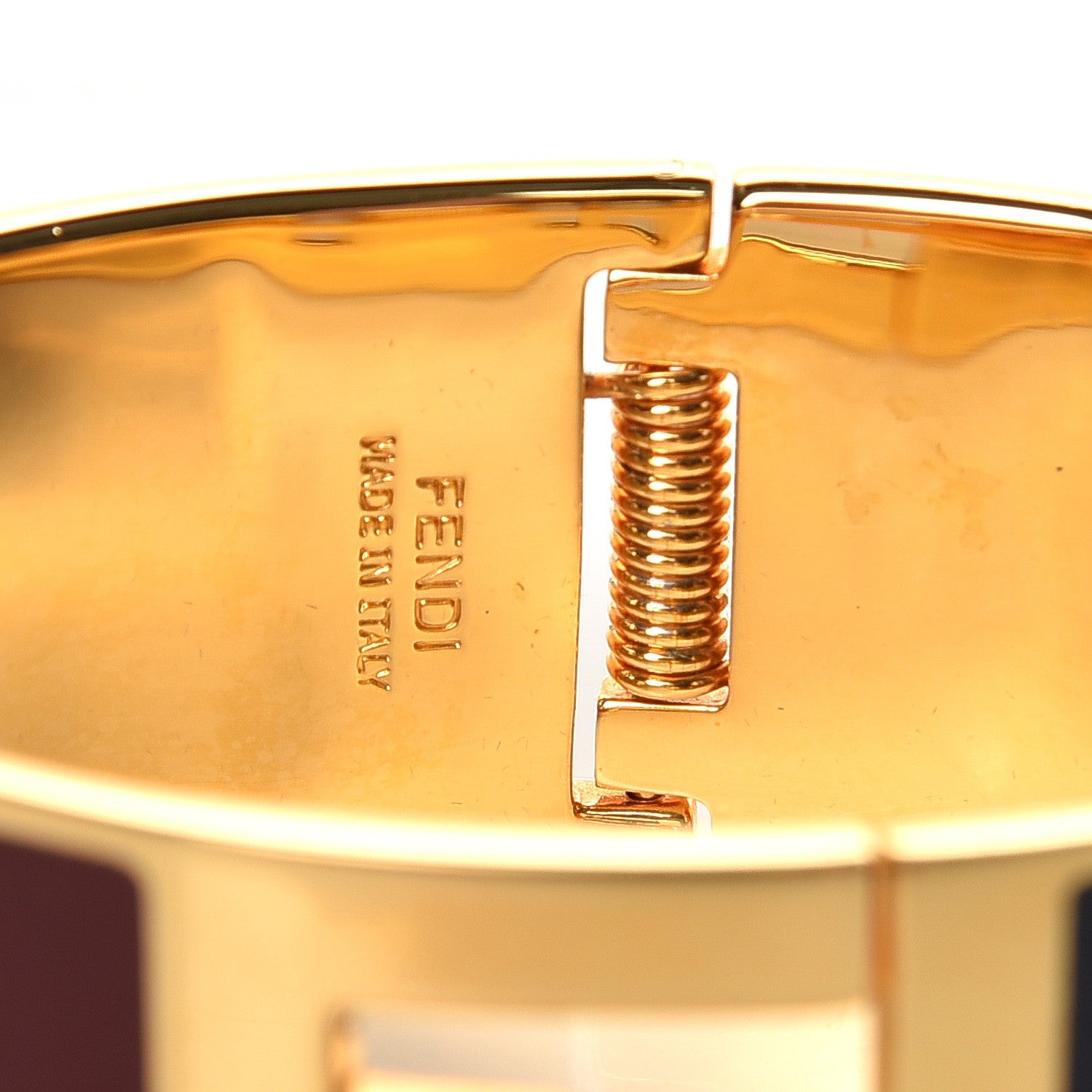 Fendi Enamel Fendista Large Bracelet Gold Navy Rosso 3 of 5