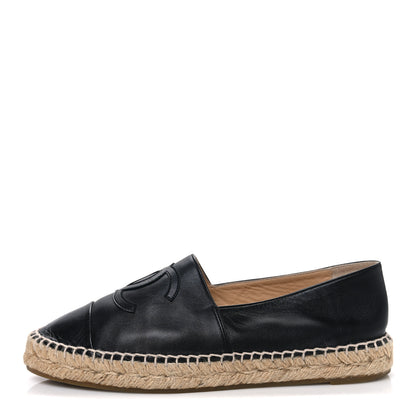 Chanel Lambskin CC Espadrilles 40 Black 1 of 11