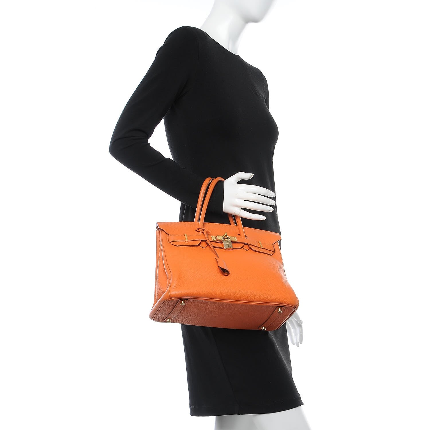 Hermes Taurillon Clemence Birkin 30 Orange 2 of 39