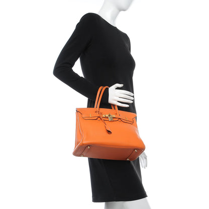 Hermes Taurillon Clemence Birkin 30 Orange 2 of 39