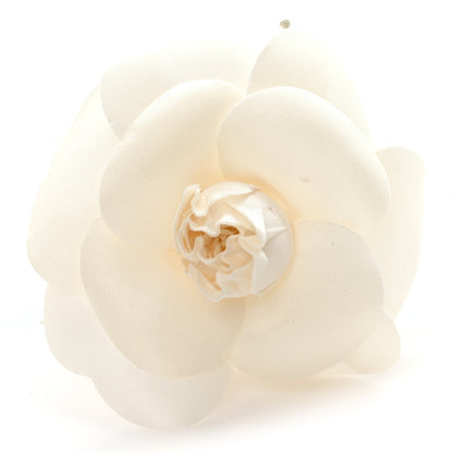 Chanel Fabric Camellia Flower Brooch White 1 of 3