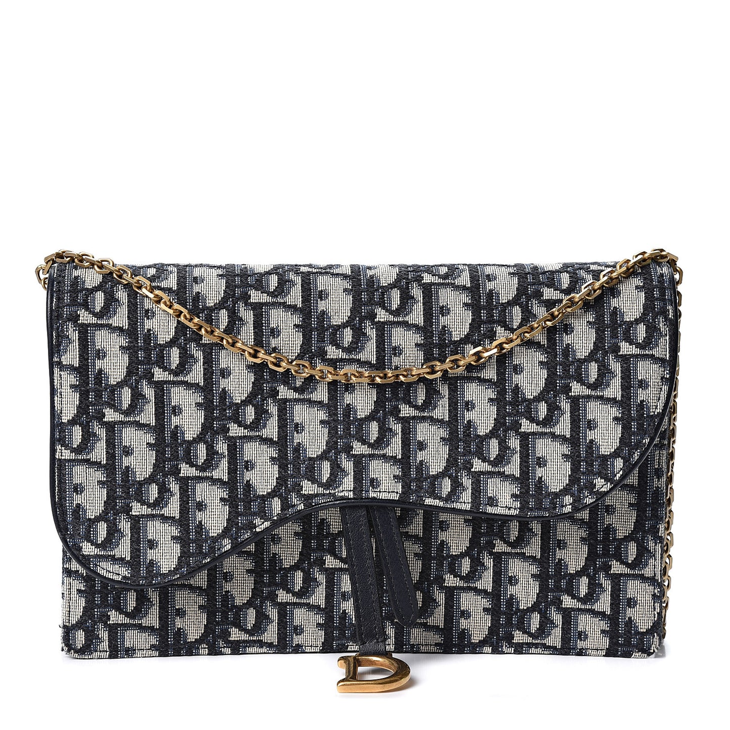 Oblique Saddle Chain Pouch Blue