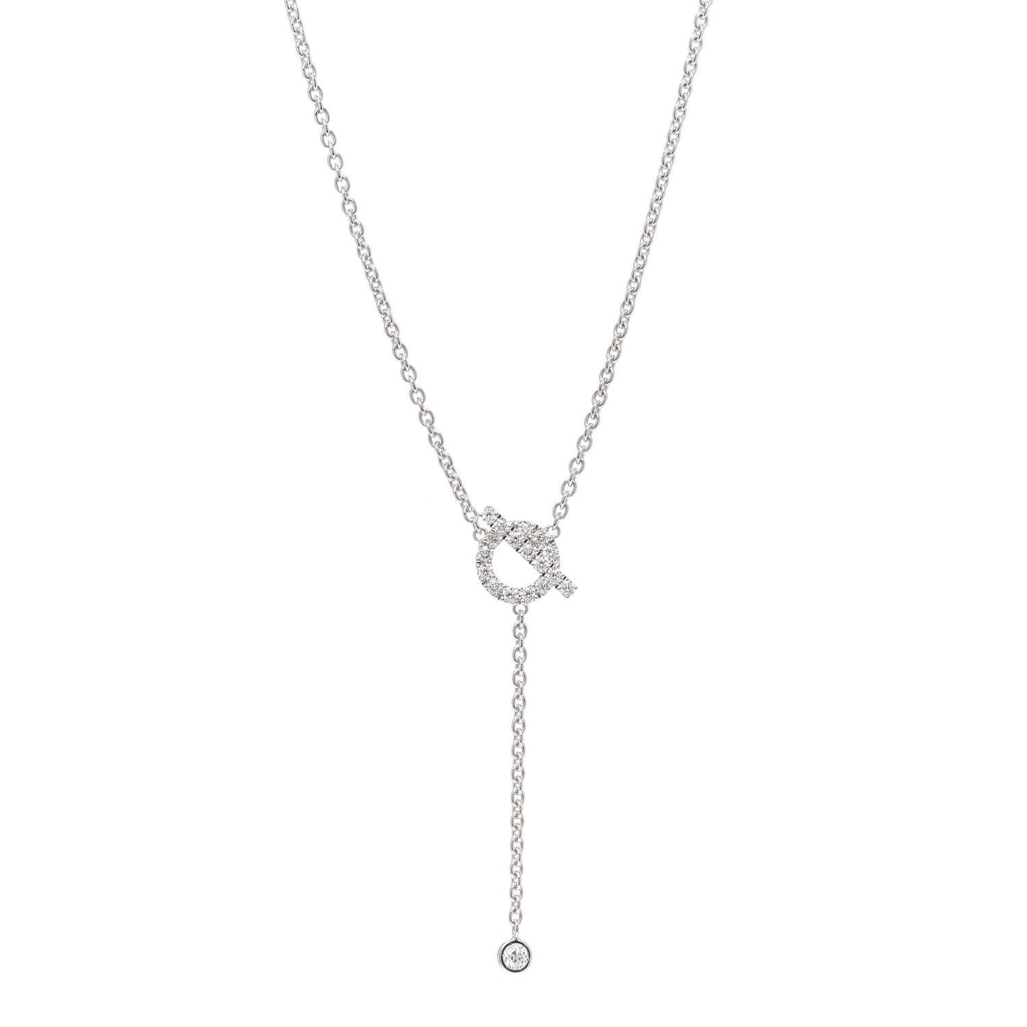 18K White Gold Diamond Finesse Lariat Necklace