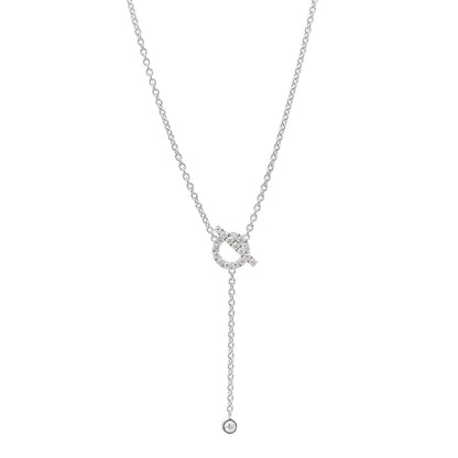 Hermes 18K White Gold Diamond Finesse Lariat Necklace 1 of 5