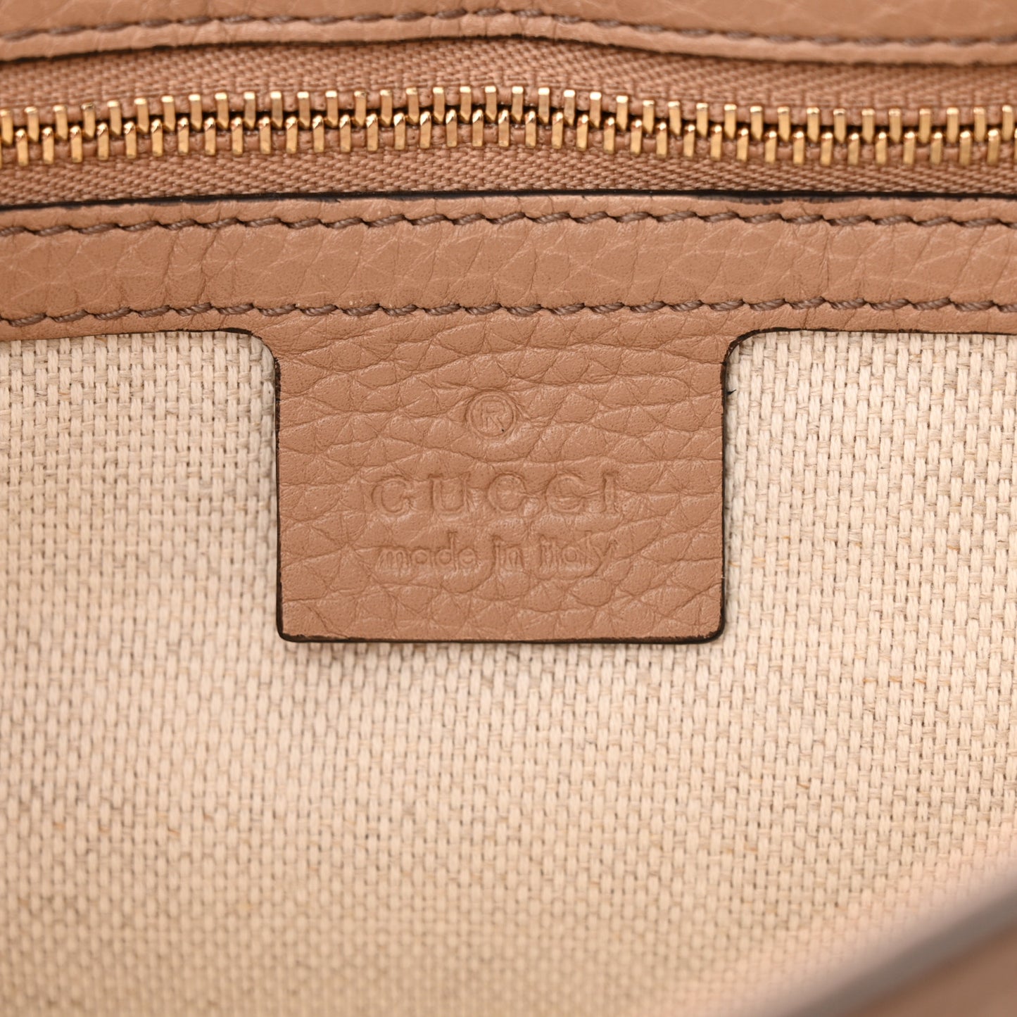 Pebbled Calfskin Medium Soho Flap Crossbody Camelia