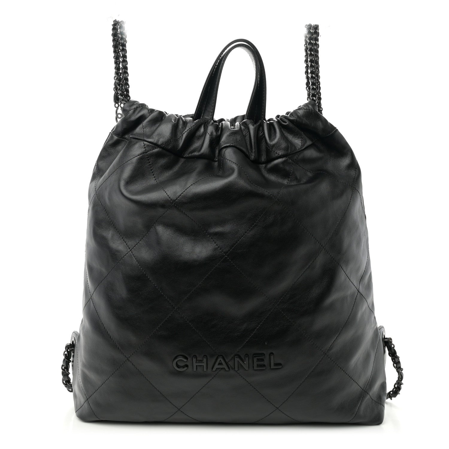 Chanel Shiny Calfskin Quilted Chanel 22 Backpack So Black 1 of 11