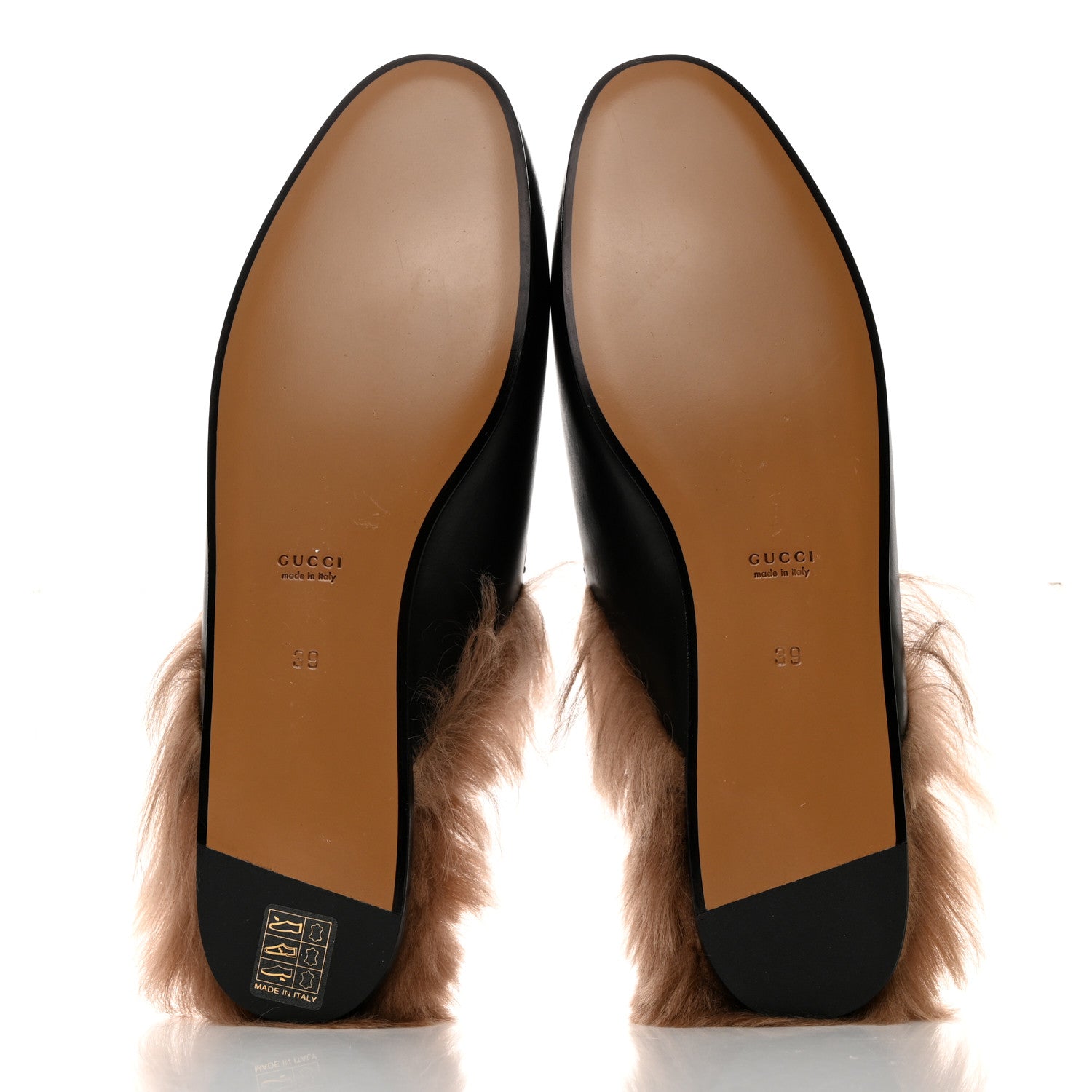 Gucci Calfskin Fur Womens Princetown Slippers 39 Black 5 of 8