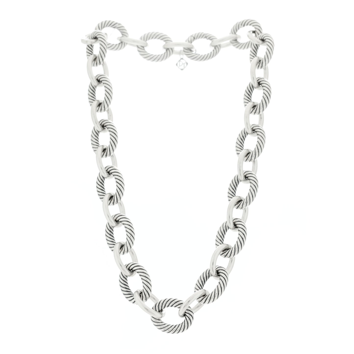 Sterling Silver 18mm Oval Link Necklace