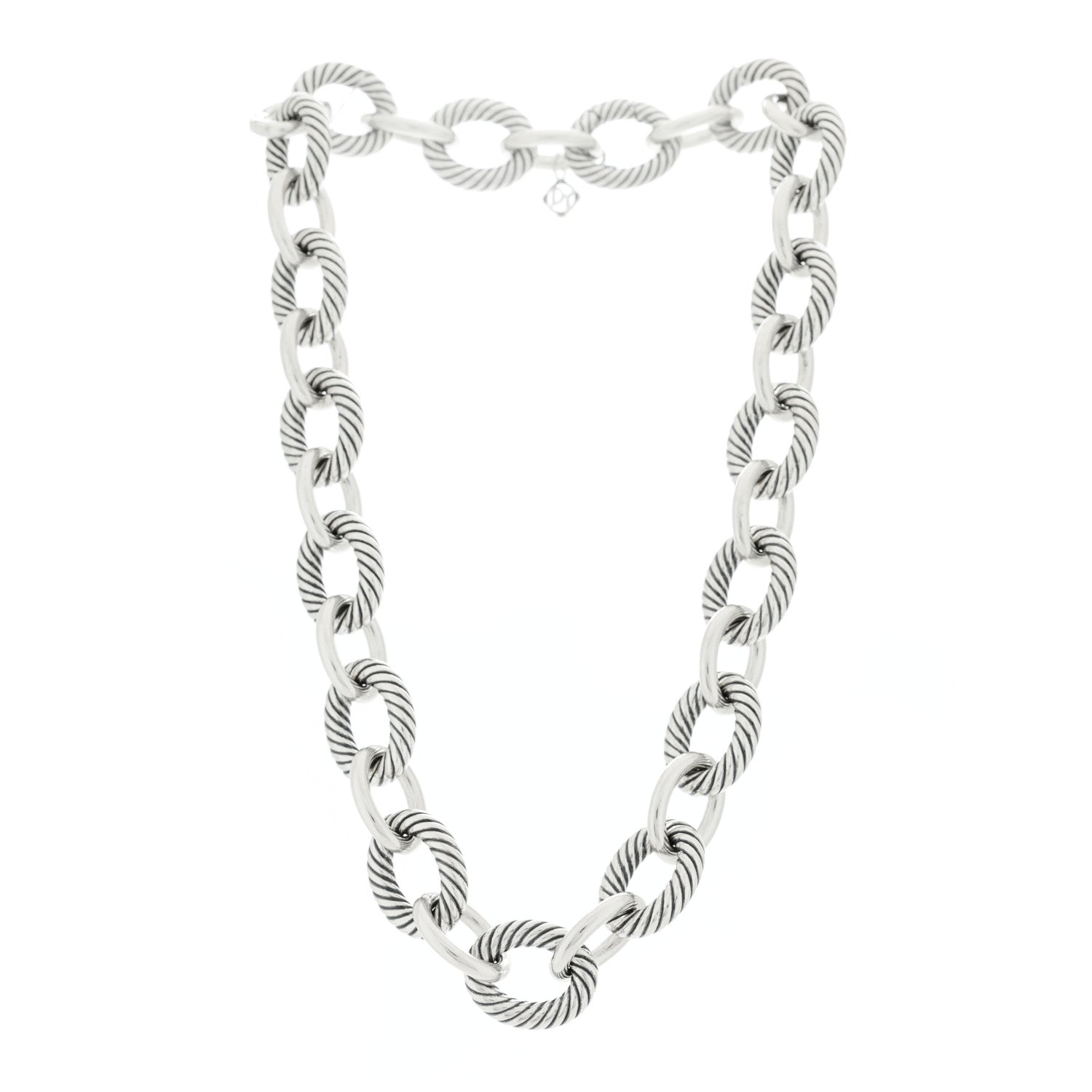 David Yurman Sterling Silver 18mm Oval Link Necklace 3 of 4
