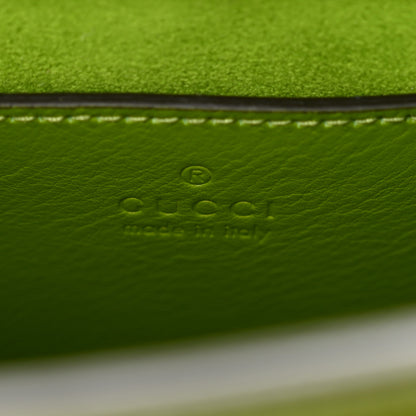 Gucci Moire Canvas Calfskin Crystal GG Monogram Mini Diana Tote Bag Green 7 of 9