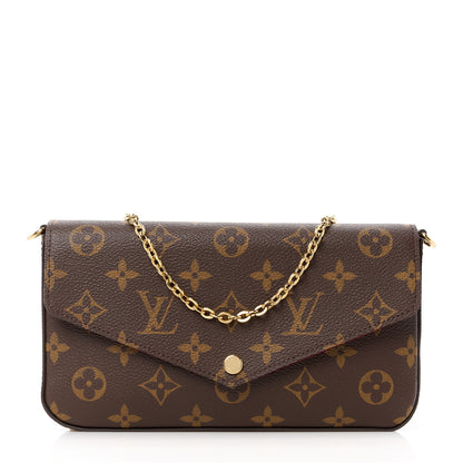Louis Vuitton Monogram Pochette Felicie Chain Wallet Fuchsia 1 of 15