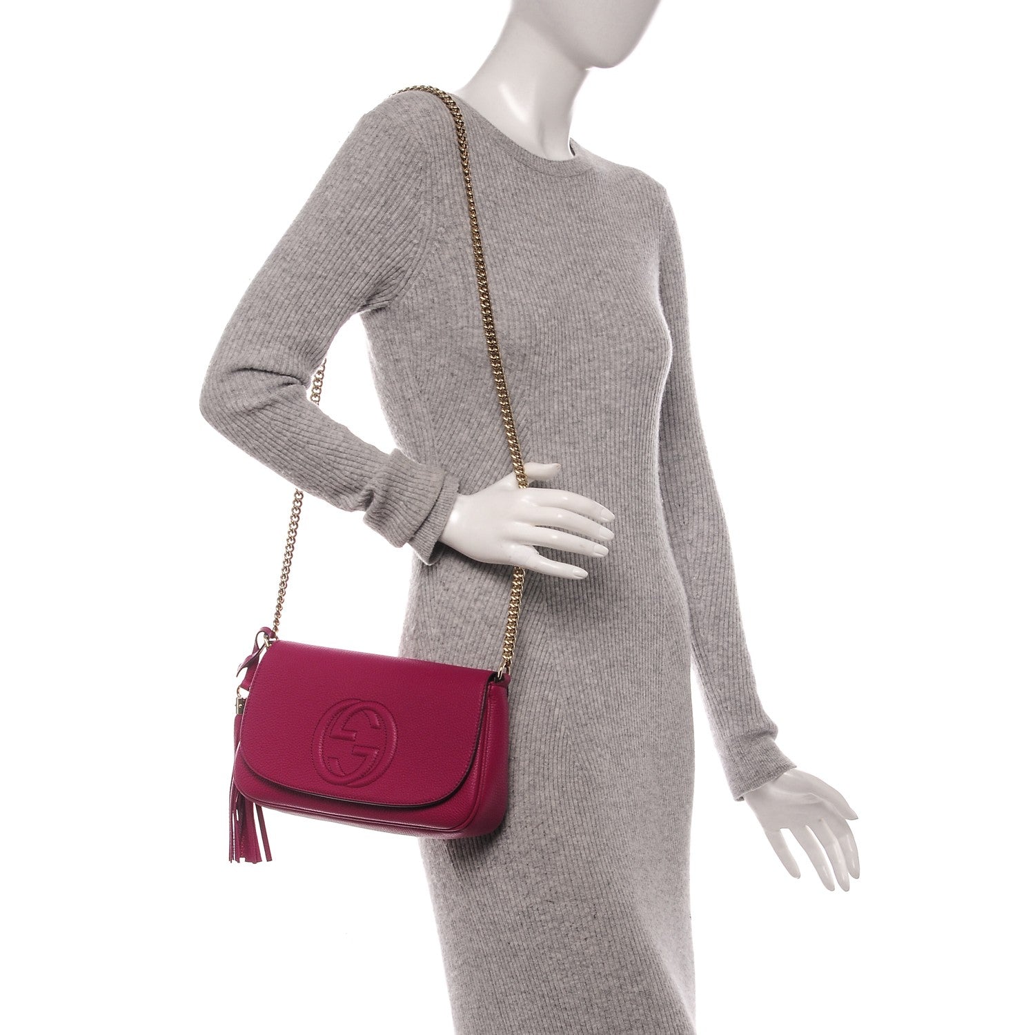 Gucci Cellarius Calfskin Medium Soho Flap Crossbody Bright Bouganville 2 of 7