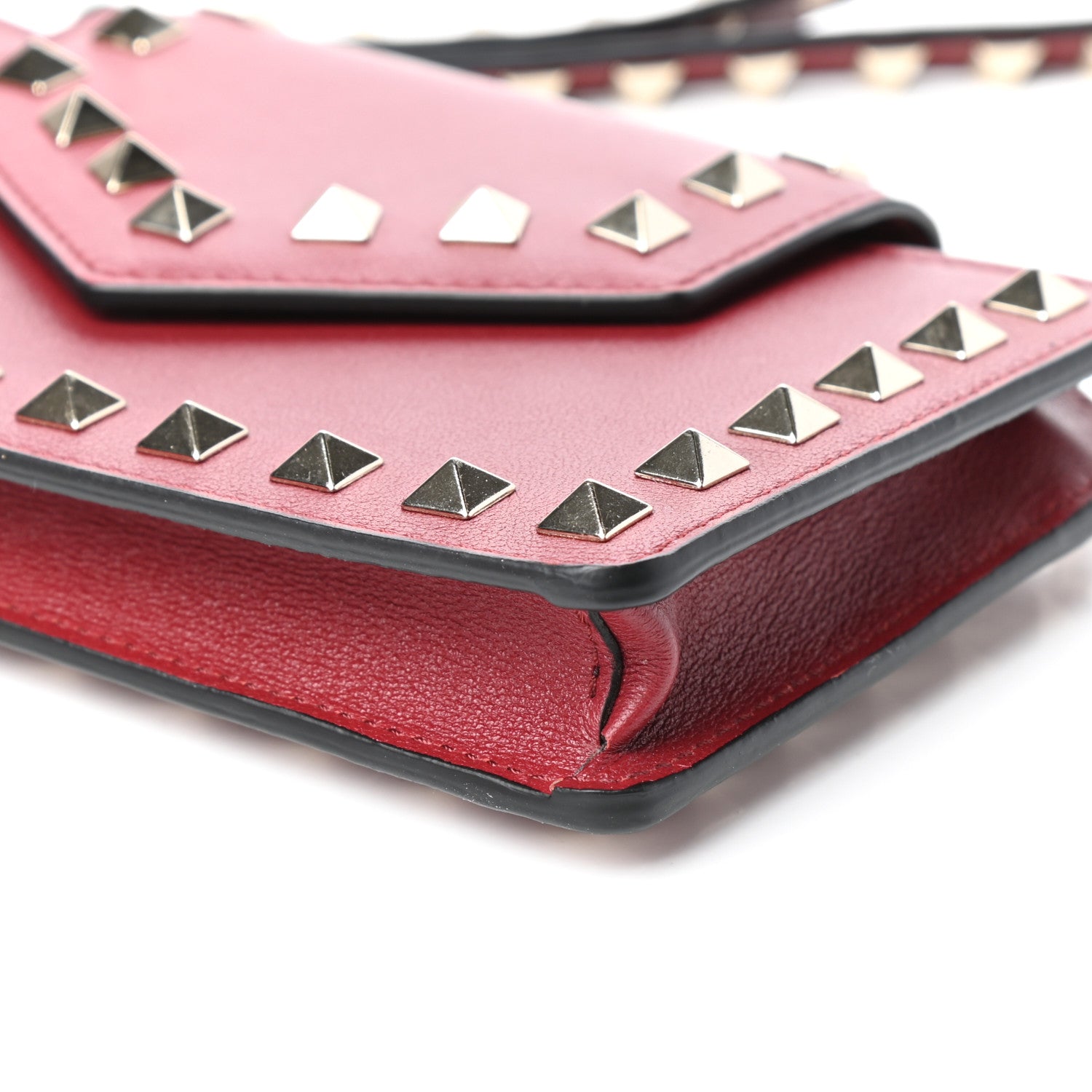 Valentino Garavani Calfskin Rockstud Phone Case With Chain Rosso Valentino 10 of 11