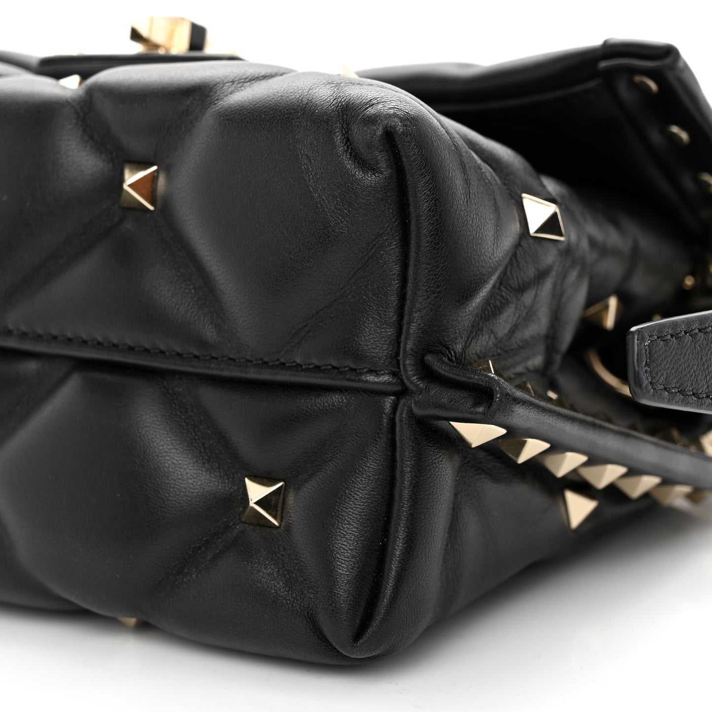 Nappa Mini Candystud Top Handle Bag Black