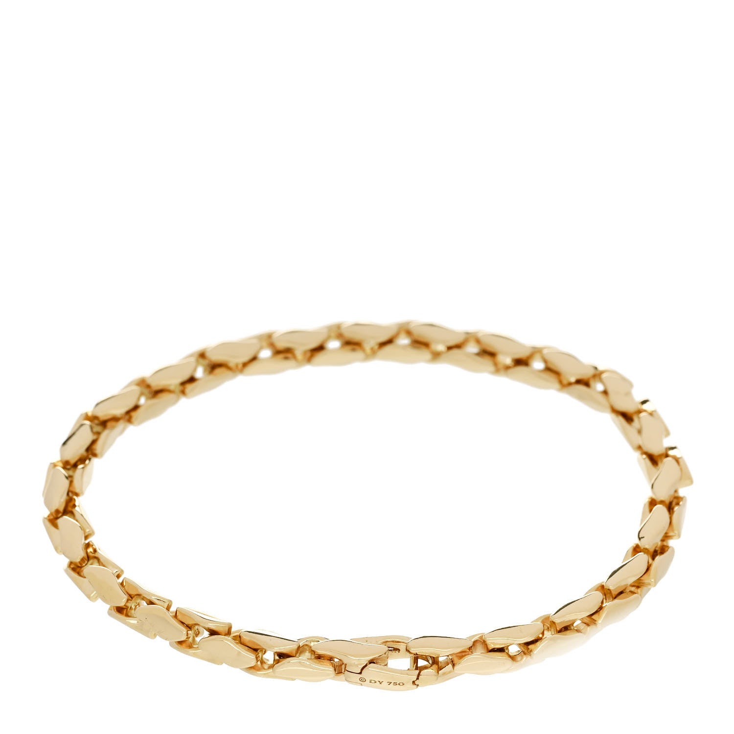 David Yurman 18K Yellow Gold 5mm Fluted Chain Bracelet 2 of 4