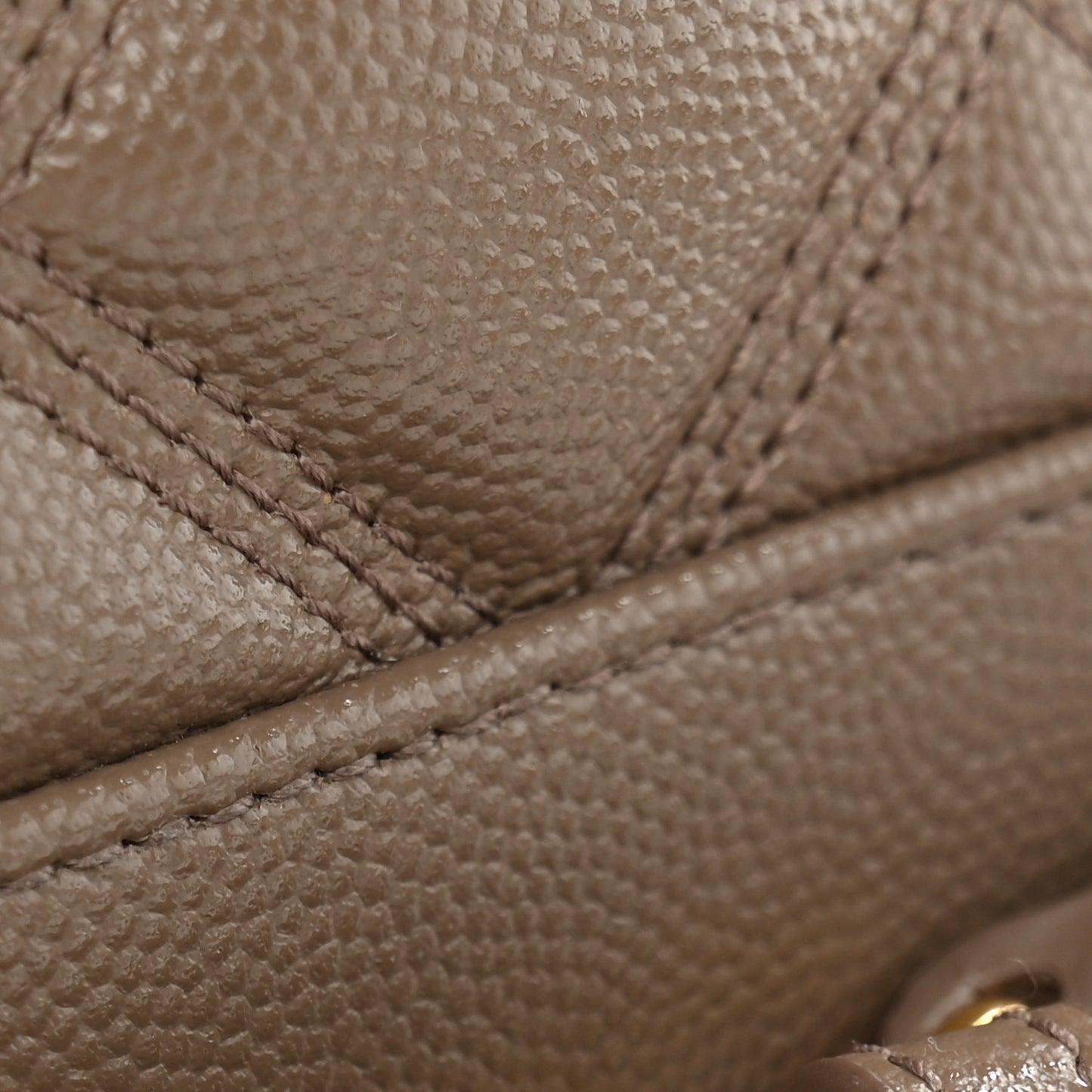 Grain de Poudre Quilted 80's Vanity Bag Dark Beige