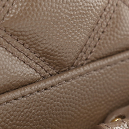 Saint Laurent Grain de Poudre Quilted 80's Vanity Bag Dark Beige 13 of 13