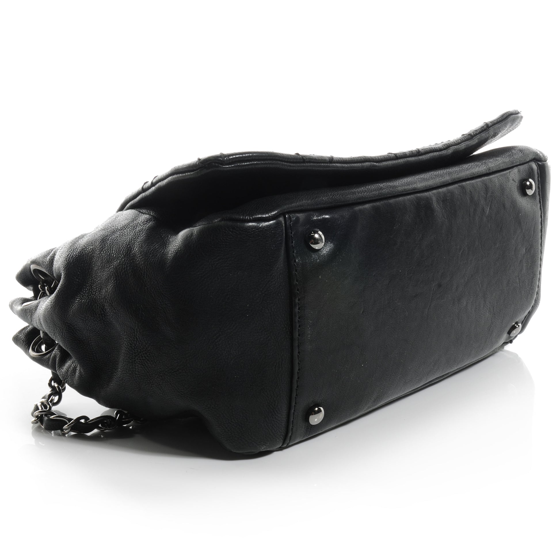 Chanel Leather Diamond Stitch Flap Black 4 of 8