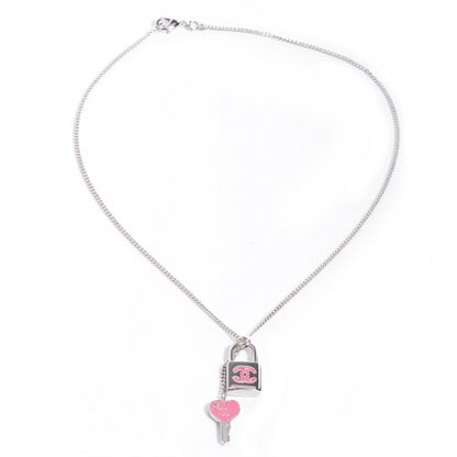 Chanel Padlock and Key CC Necklace Pink 3 of 5