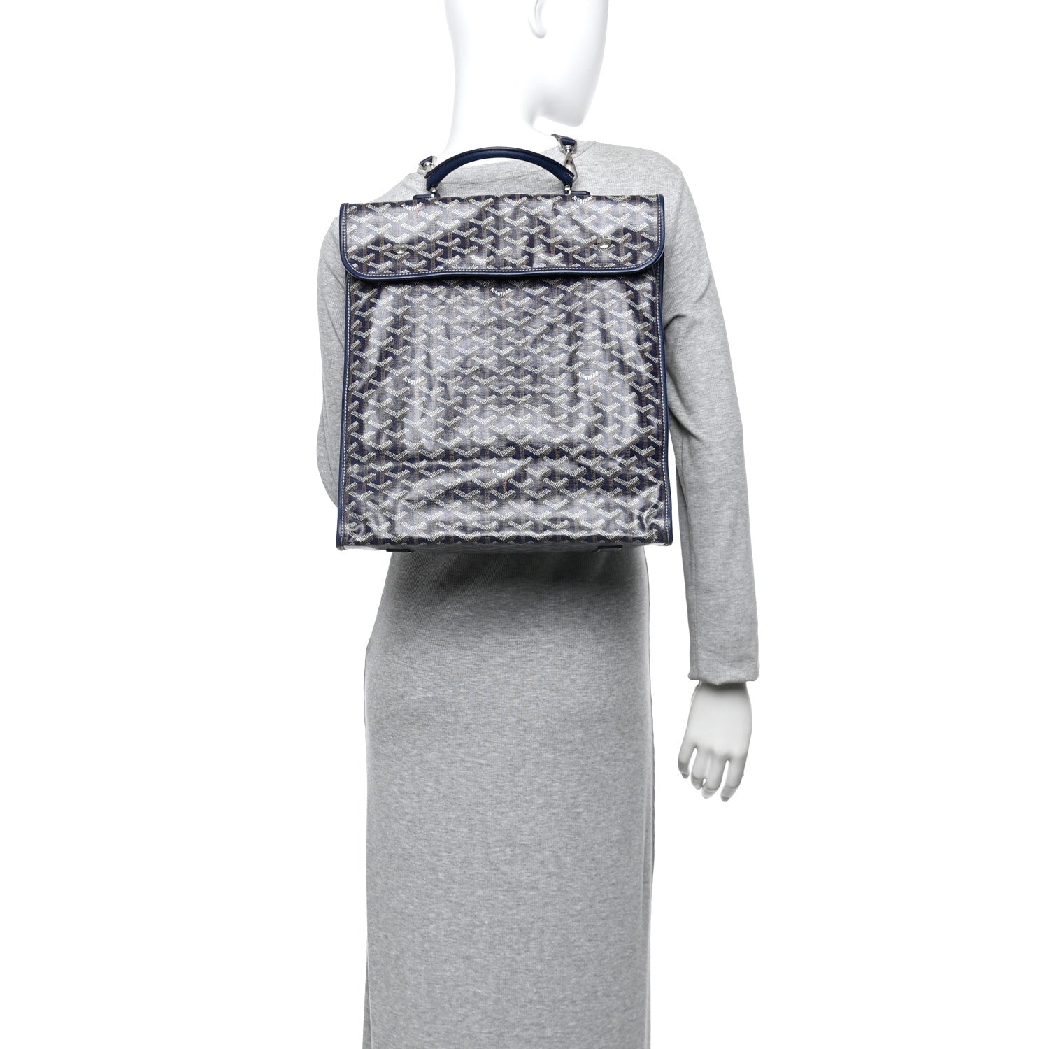 Goyard Goyardine Saint Leger Soft Briefcase Backpack Navy 1785775