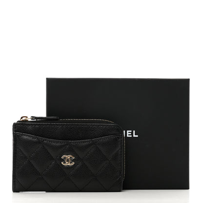Chanel Caviar Quilted CC Zip Around Card Holder Black 9 of 9