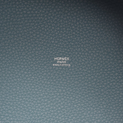 Hermes Taurillon Clemence Picotin Lock 22 MM Bleu Atoll 6 of 9