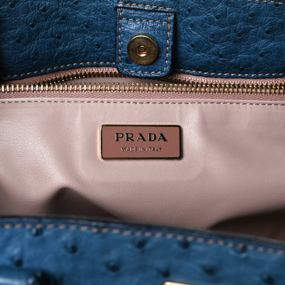 Prada Ostrich Executive Tote Cobalto 5 of 18