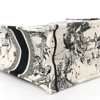 Christian Dior Canvas Zodiac Toile De Jouy Embroidered Medium Book Tote Latte 8 of 9