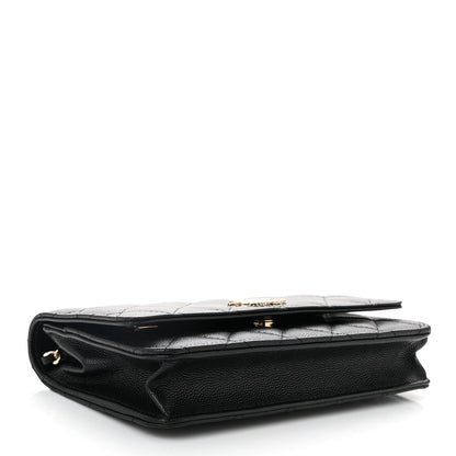 Chanel Caviar Quilted Studded CC Wallet on Chain WOC Black 4 of 11