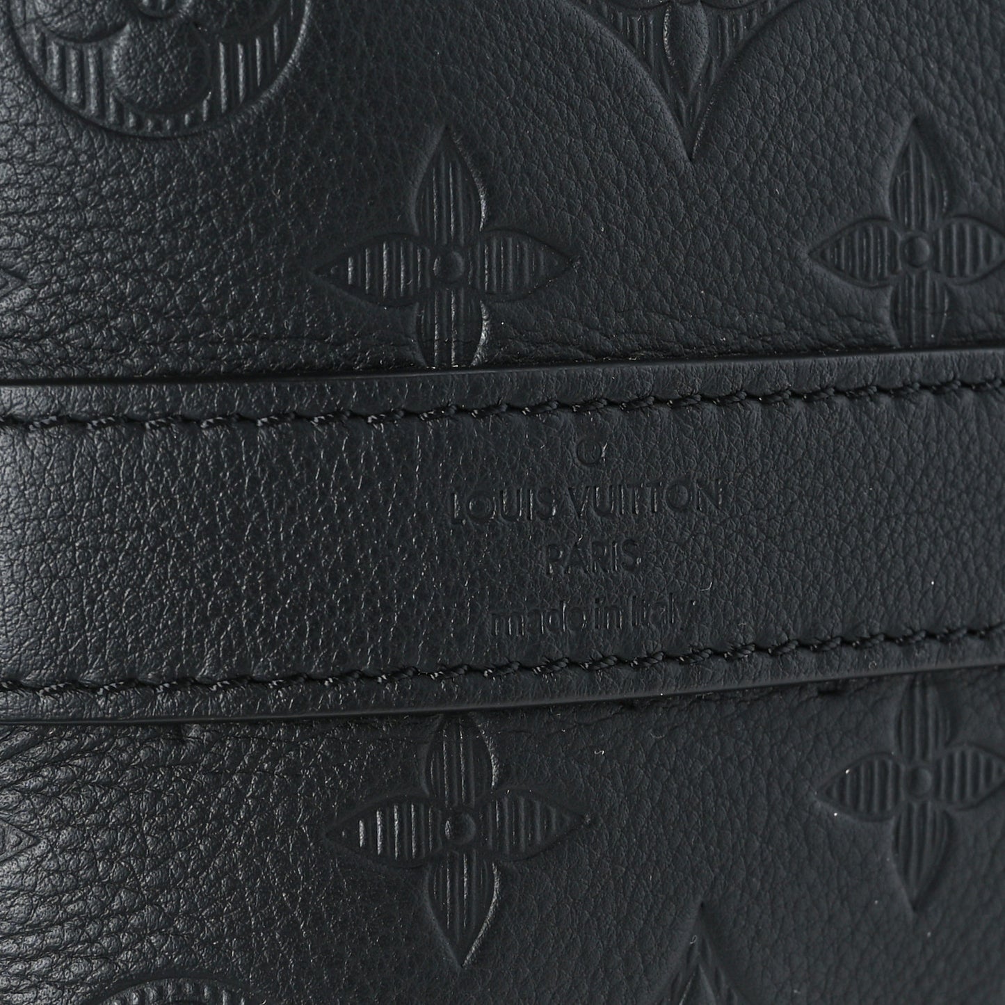 Calfskin Shadow Monogram Keepall Bandouliere 50 Black