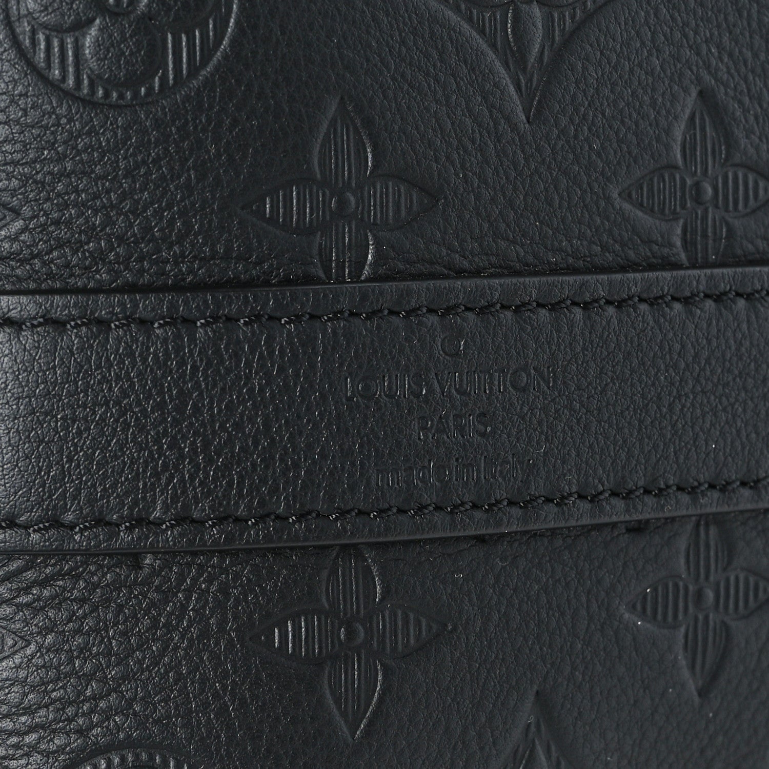 Louis Vuitton Calfskin Shadow Monogram Keepall Bandouliere 50 Black 5 of 9