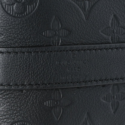 Louis Vuitton Calfskin Shadow Monogram Keepall Bandouliere 50 Black 5 of 9