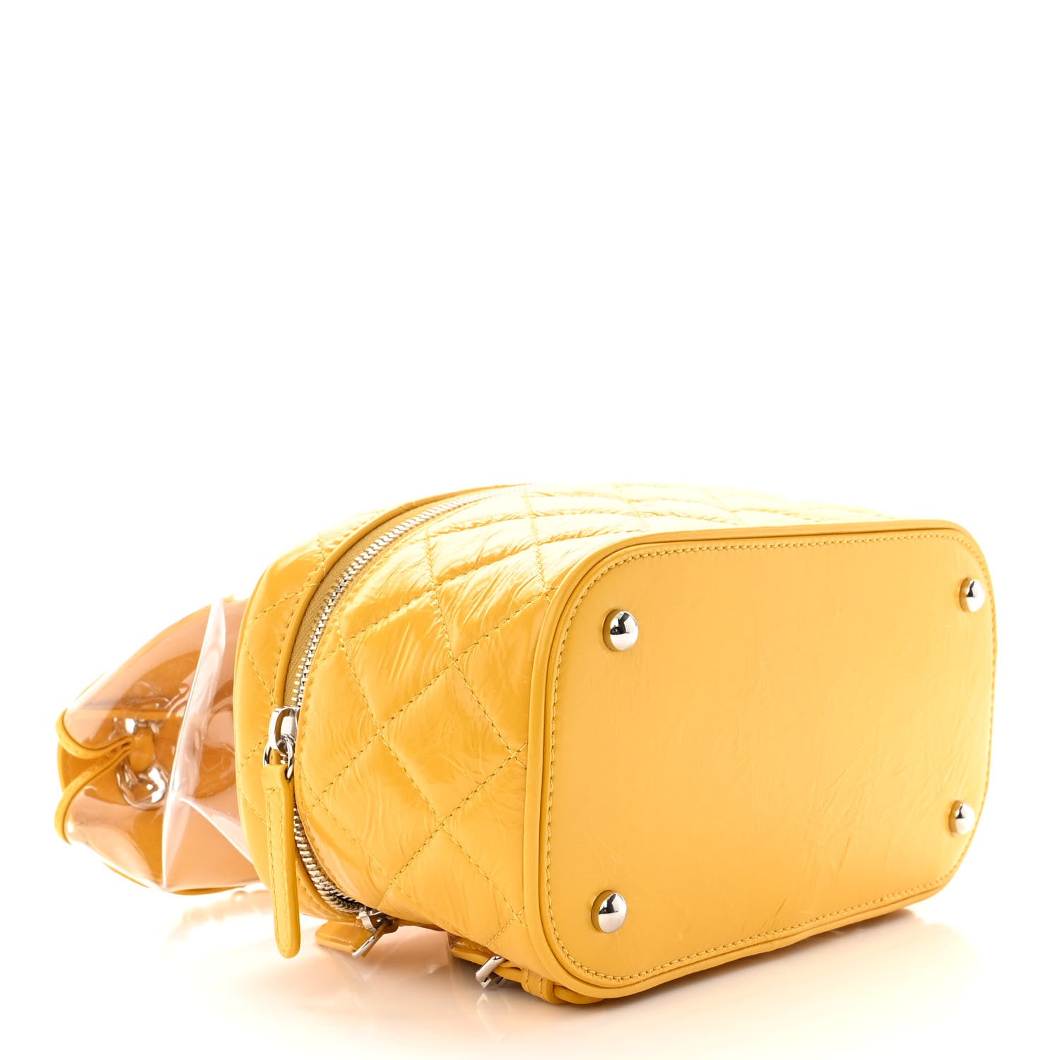 Chanel Crumpled Calfskin PVC Quilted Backpack Yellow 4 of 13