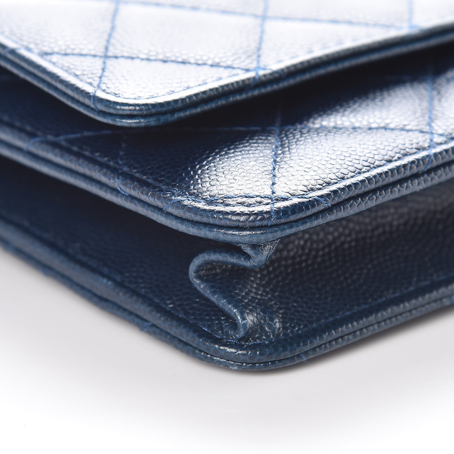 Chanel Caviar Quilted Wallet On Chain WOC Blue 10 of 11