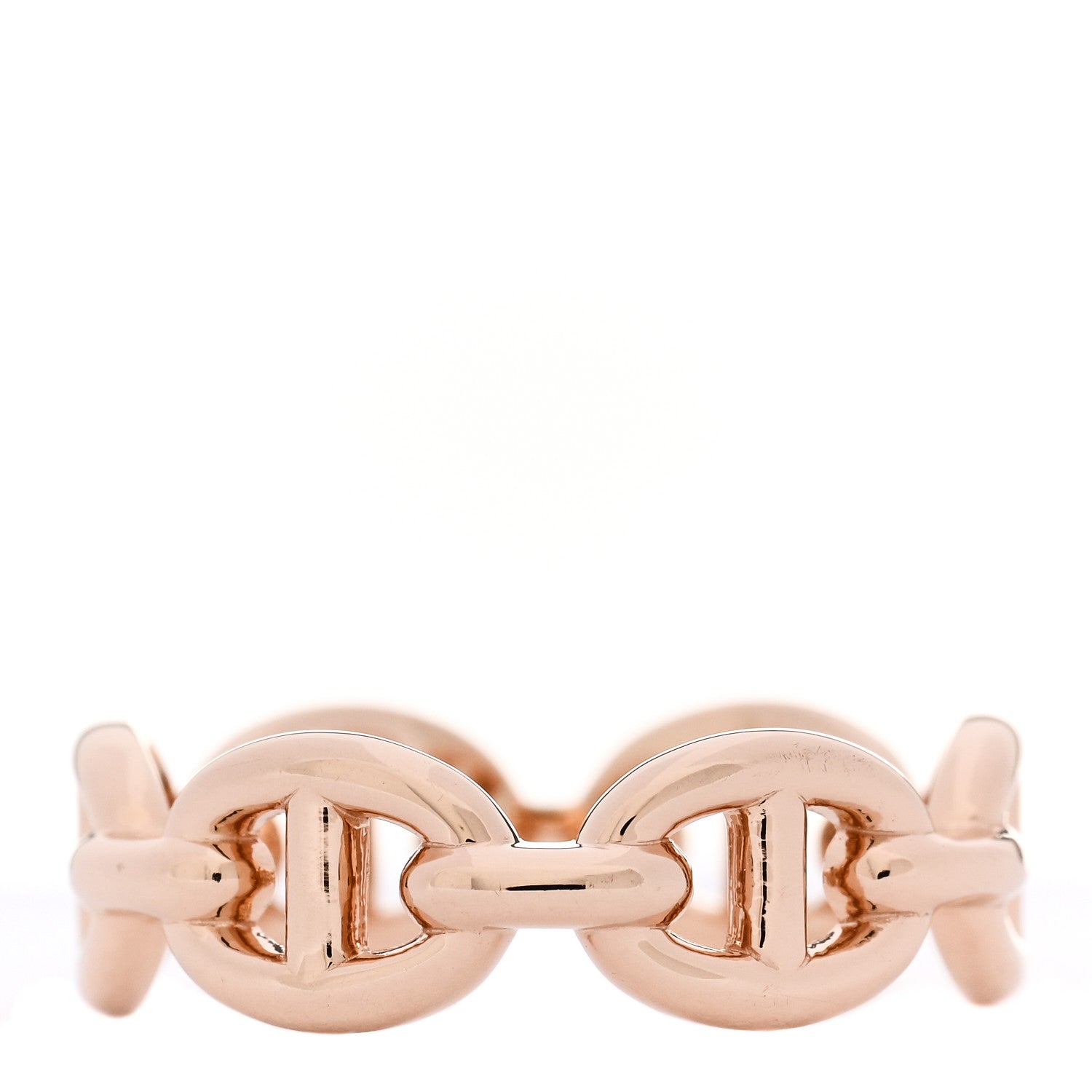 Hermes 18K Rose Gold PM Chaine D'Ancre Enchainee Ring 49 5 3 of 9