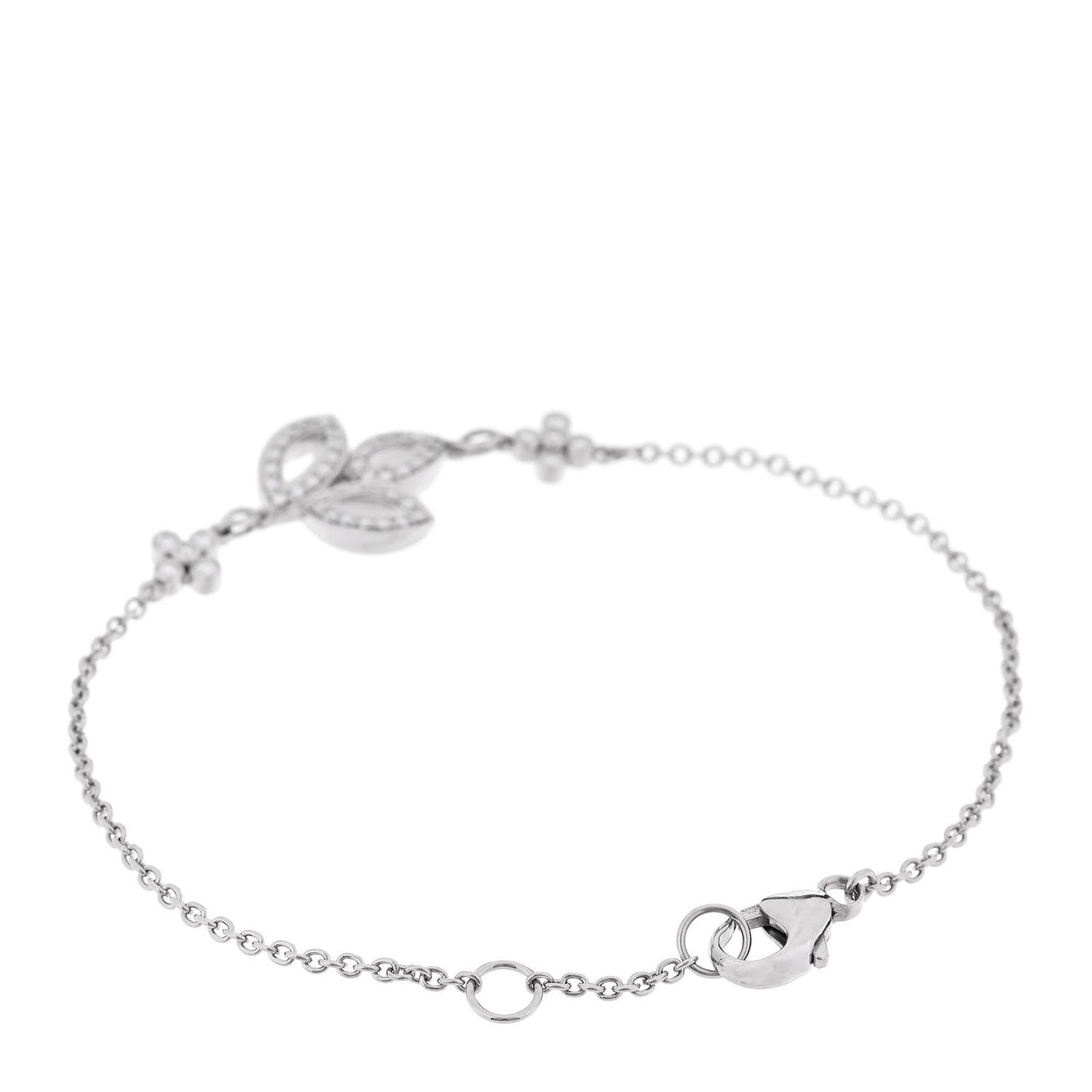 Platinum Diamond Lily Cluster Bracelet