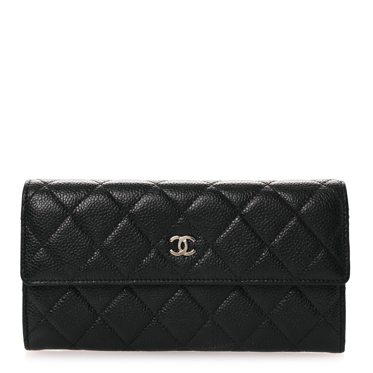 Chanel Caviar Quilted Large Gusset Flap Wallet Black 1 of 10