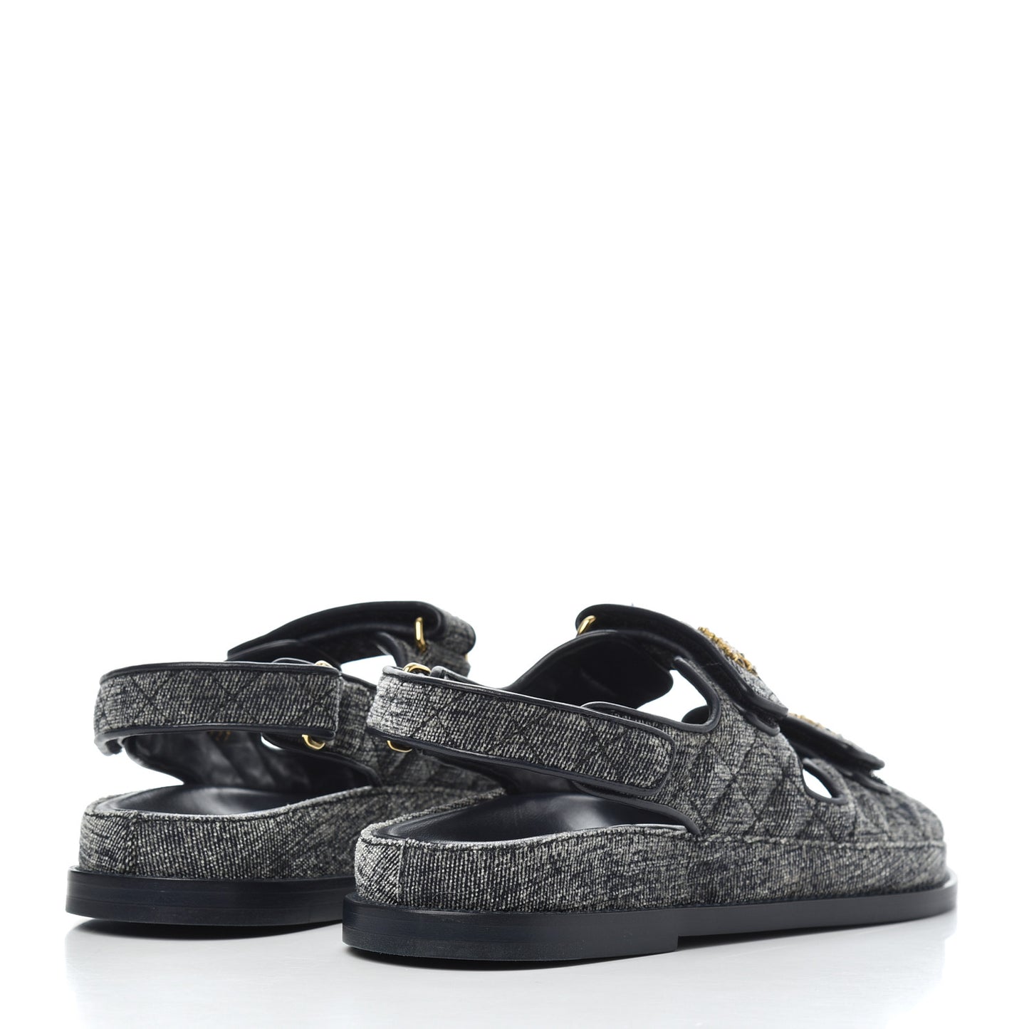 Velvet Velcro Dad Sandals 37 Grey