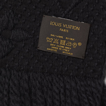 Louis Vuitton Wool Silk Logomania Scarf Charcoal Grey 4 of 4