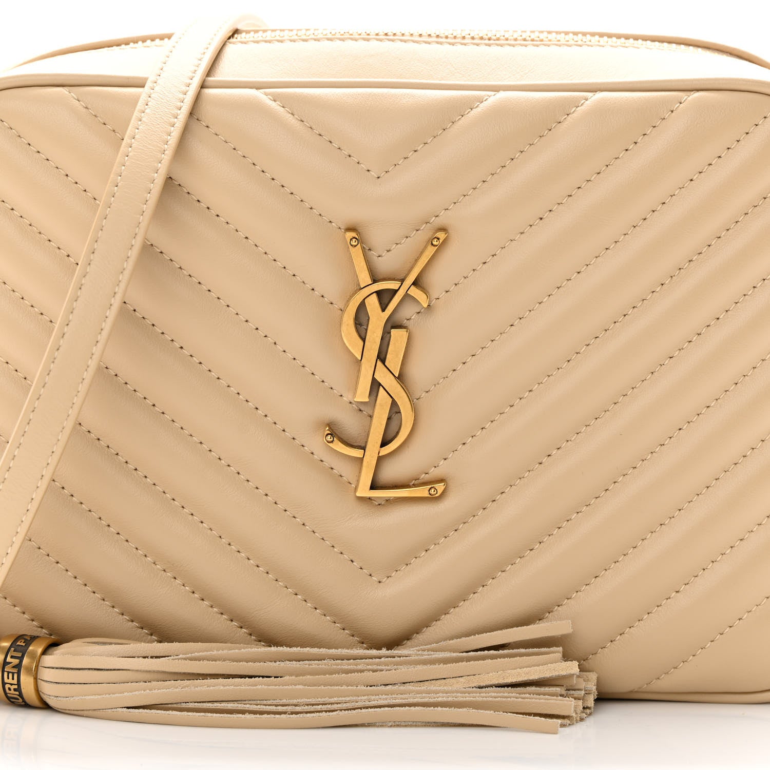 Saint Laurent Calfskin Matelasse Monogram Lou Camera Bag Nude Powder 8 of 12
