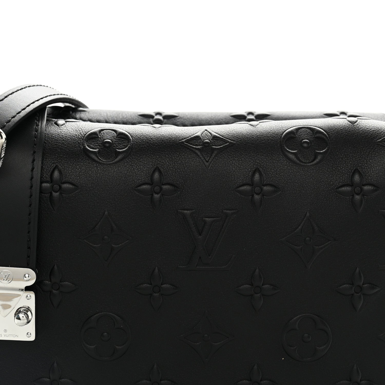 Louis Vuitton Calfskin Debossed Monogram Side Trunk Black 7 of 9