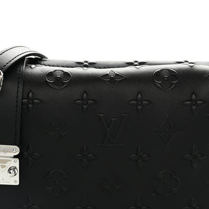 Louis Vuitton Calfskin Debossed Monogram Side Trunk Black 7 of 9