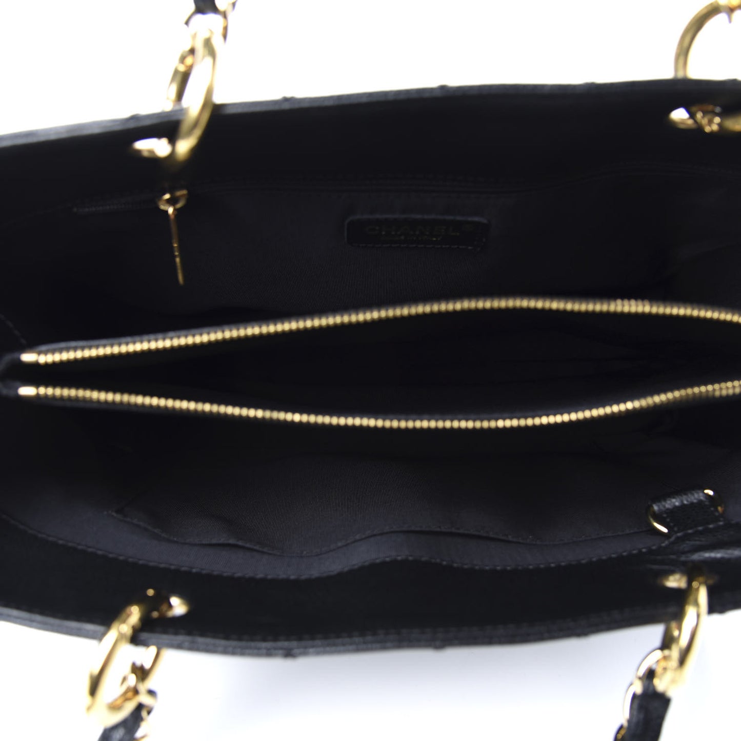 Caviar Quilted Grand Shopping Tote GST Black
