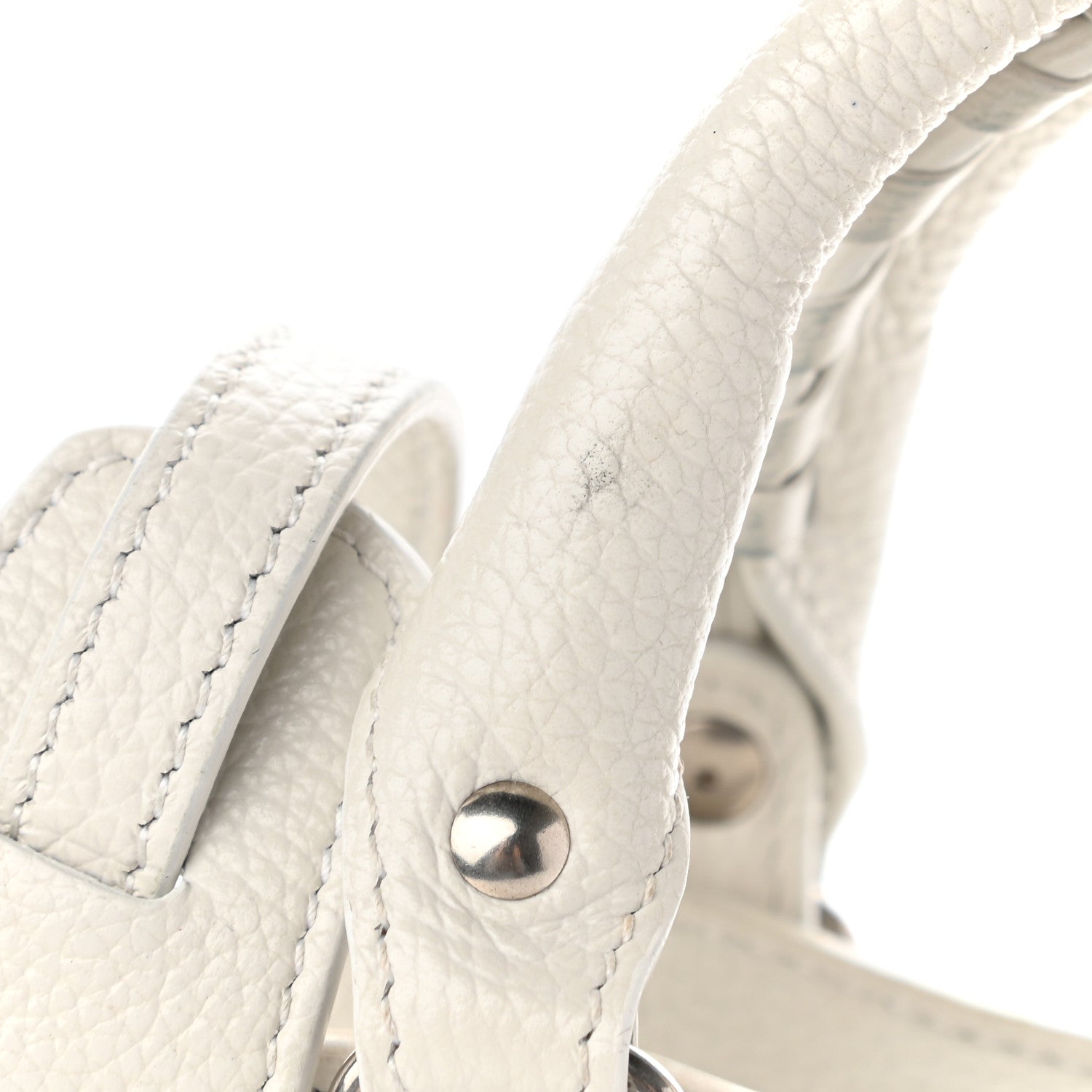 Balenciaga Grained Calfskin Neo Classic Silver Hardware Mini City White 10 of 11