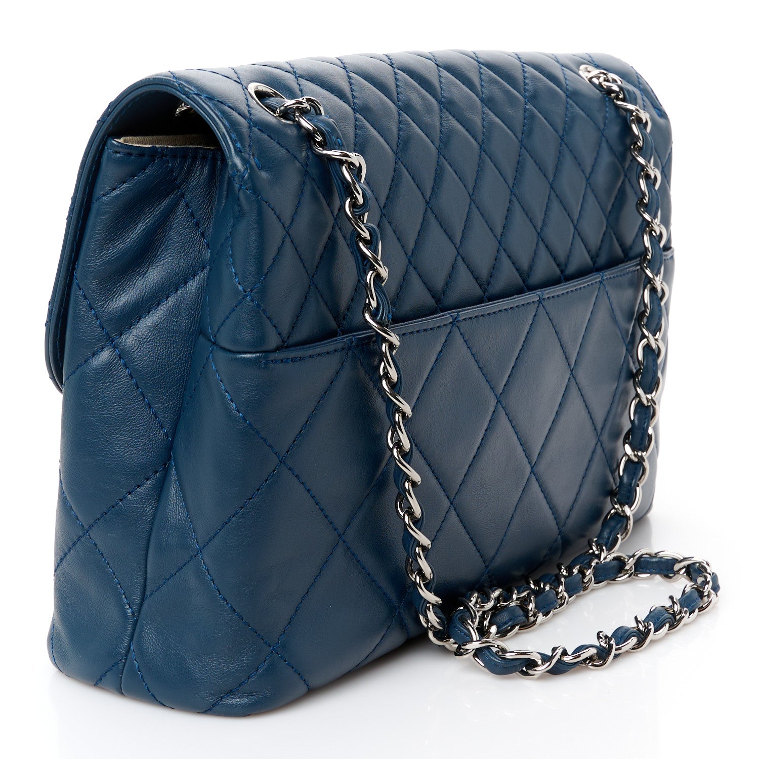 Chanel Calfskin Quilted In the Business Flap Dark Navy Blue 3 of 11
